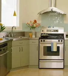 Photo of a kitchen with a small stove