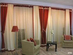 Curtain design for two windows in the living room