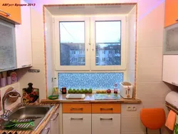Interior in the kitchen by the window Khrushchev photo