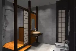 Жапон стиліндегі ванна бөлмесінің дизайны