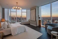 Panoramic windows in the apartment photo