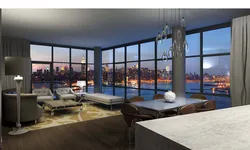 Panoramic windows in the apartment photo