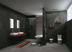Bath design with gray floor