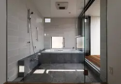 Bath design with gray floor