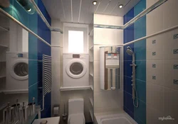 Дизайн ванной комнаты с стиральной машиной и водонагревателем