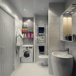 Bathroom Design With Washing Machine And Water Heater