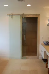 Sliding door design for bathroom