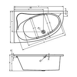 Corner baths dimensions design