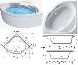 Corner baths dimensions design
