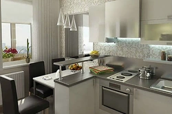 Kitchen Design With TV And Sofa 11M2