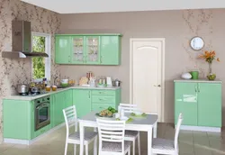 How to choose wallpaper for the kitchen according to the color of the set photo