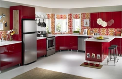 How To Choose Wallpaper For The Kitchen According To The Color Of The Set Photo