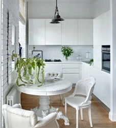 Round table for kitchen interior design photo