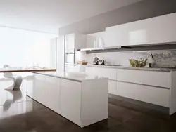 White glass kitchen photo