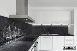 Тарҳи Ошхона Сафед Бо Акс Countertop Хокистарӣ