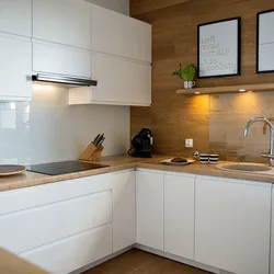 Corner Kitchen With Wooden Countertop Photo