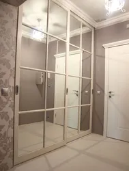 Modern mirrored wardrobes in the hallway photo