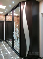 Modern mirrored wardrobes in the hallway photo