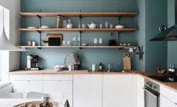 Kitchens with partially open shelves photo