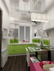 Kitchen design in 2 rooms