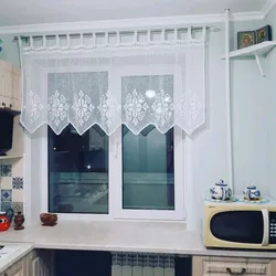 DIY short curtains for the kitchen photo