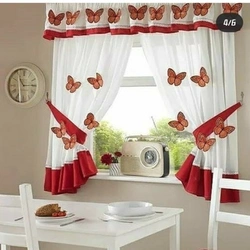 DIY short curtains for the kitchen photo