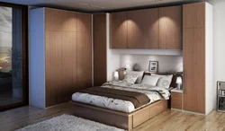 Bedroom wardrobes in a modern style in a small room photo