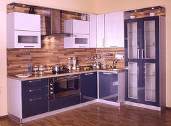 Photo of a modern kitchen with built-in appliances
