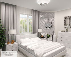 Bedroom design with white bed in modern style