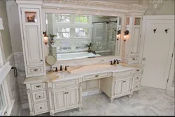 Bathroom with vanity table photo