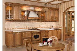 Kitchen Made Of Oak Wood Photo