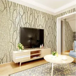 Ideas for wallpapering in the living room photo ideas