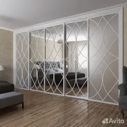 Wardrobe With Mirror In The Living Room Interior