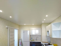 White suspended ceilings in the kitchen photo design