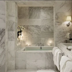 Bathroom design with marble panels