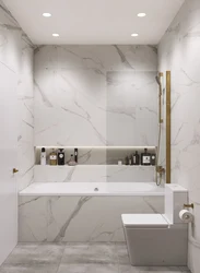 Bathroom design with marble panels