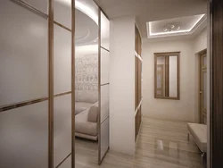 Design of a narrow corridor in an apartment of a panel house photo