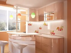 Bright Corner Kitchen With Refrigerator Photo