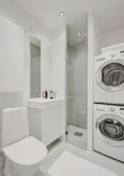 Machine and dryer in bathroom design