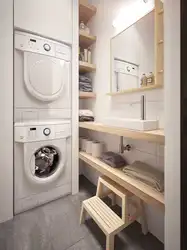 Machine and dryer in bathroom design