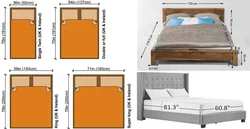 Photo and dimensions of the bed