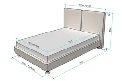 Photo and dimensions of the bed