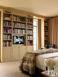 Living Room Design With Bookcase Photo