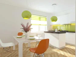 White kitchen interior with bright accents