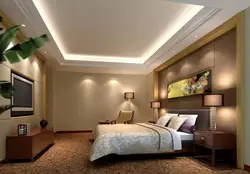 Plasterboard Ceilings With Lighting For The Bedroom Photo