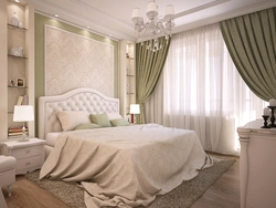 Curtains for bedroom in classic style photo