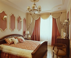 Curtains for bedroom in classic style photo