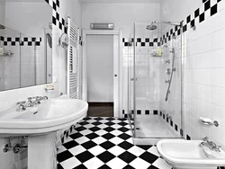 2 X 2 Bath Design In Black And White