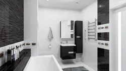 2 x 2 bath design in black and white