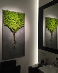 Moss panel in the kitchen interior